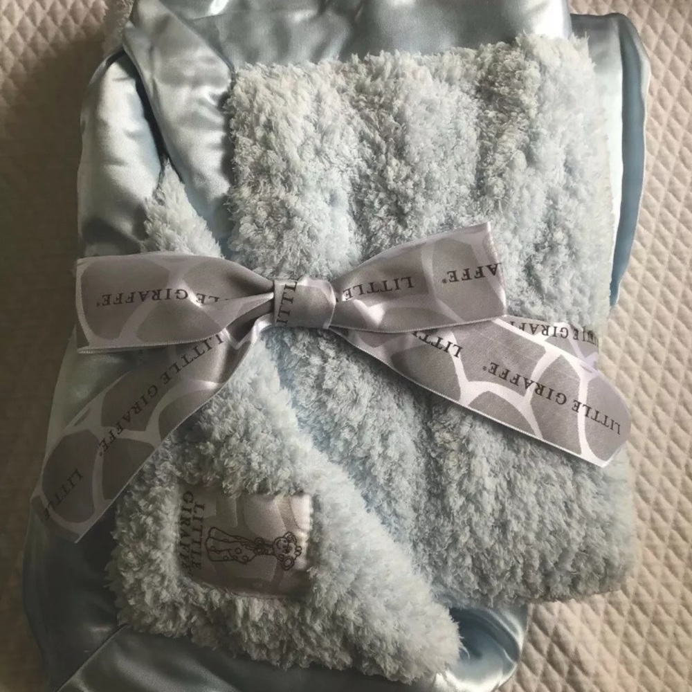 Little Giraffe baby blue blanket NWT